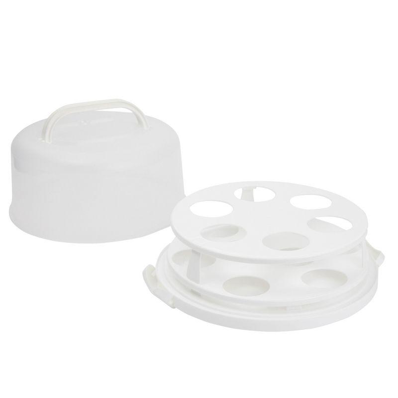 Juvale 2-In-1 Round Cake Carrier with Lid for 10-Inch Pies, 14 Cupcakes (12 x 5.9 In)