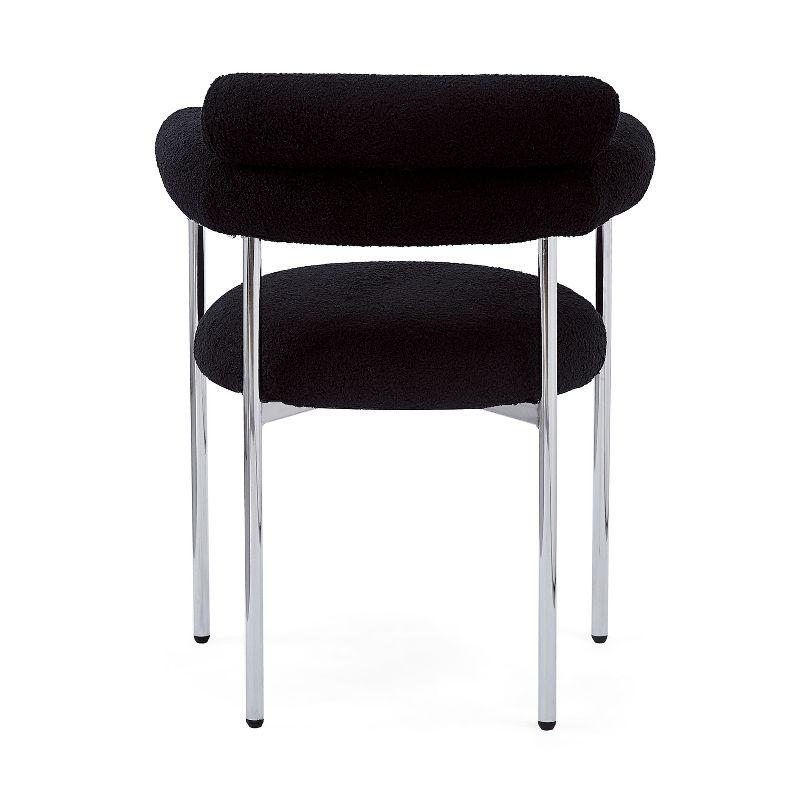 Christopher Knight Home Gianna Modern Upholstered Dining Chairs with Metal Legs (Set of 4), Black/Silver