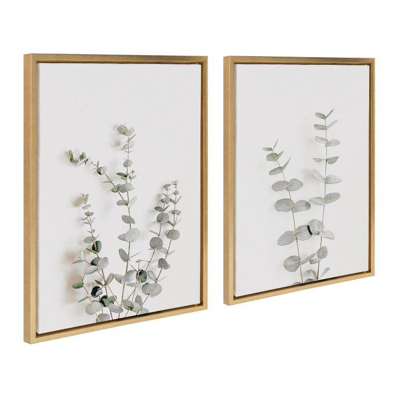 (Set of 2) 18" x 24" Sylvie Neutral Botanical Print No 3 and 4 Framed Canvas - Kate & Laurel All Things Decor