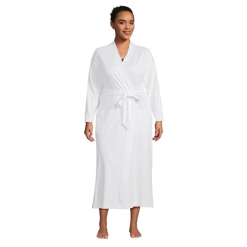 Lands' End Women's Cotton Long Sleeve Midcalf Robe