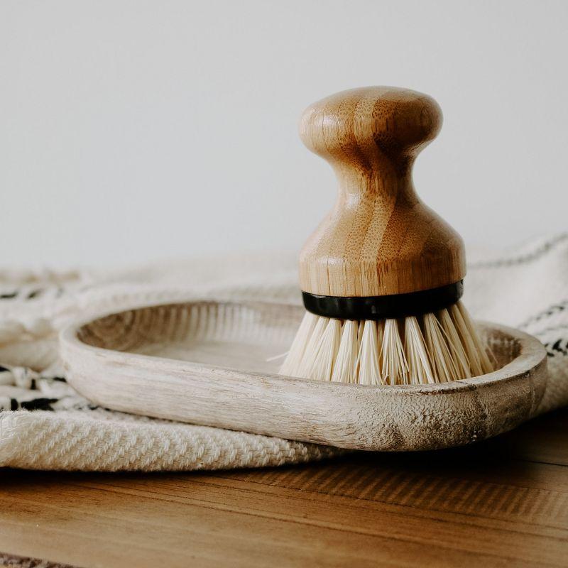 Rustic Light Brown Wooden Trinket Tray - 6.9x3.7 in