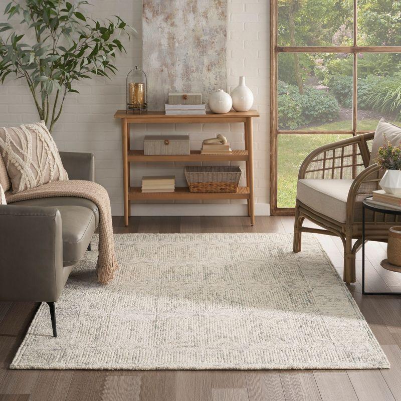 Nourison Vail Contemporary Indoor Area Rug Ivory Grey Teal 5'3" x 7'3"