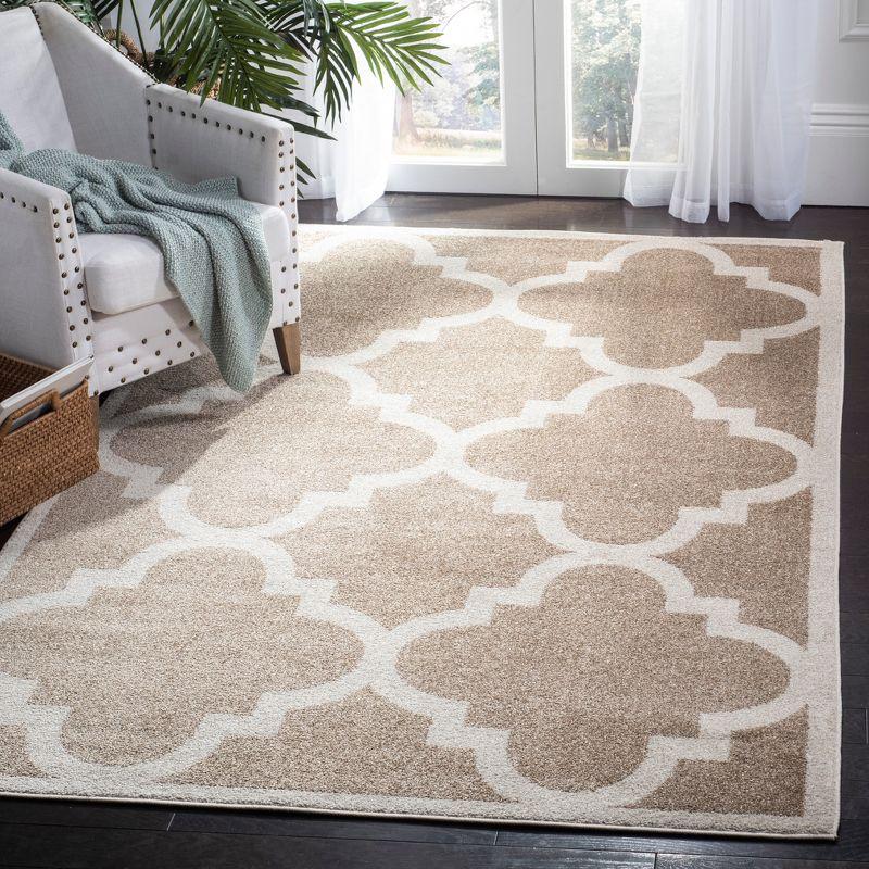 Reversible Wheat & Beige Synthetic 6' x 9' Easy-Care Area Rug