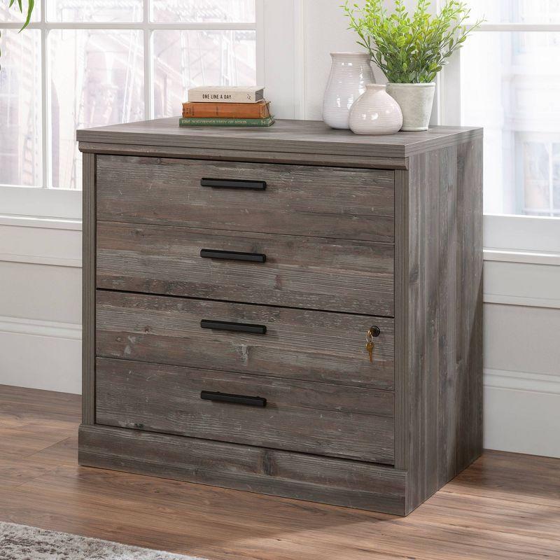 Sauder Aspen Post Lateral File Pebble Pine: Traditional Style, 2-Drawer Storage, Metal Hardware