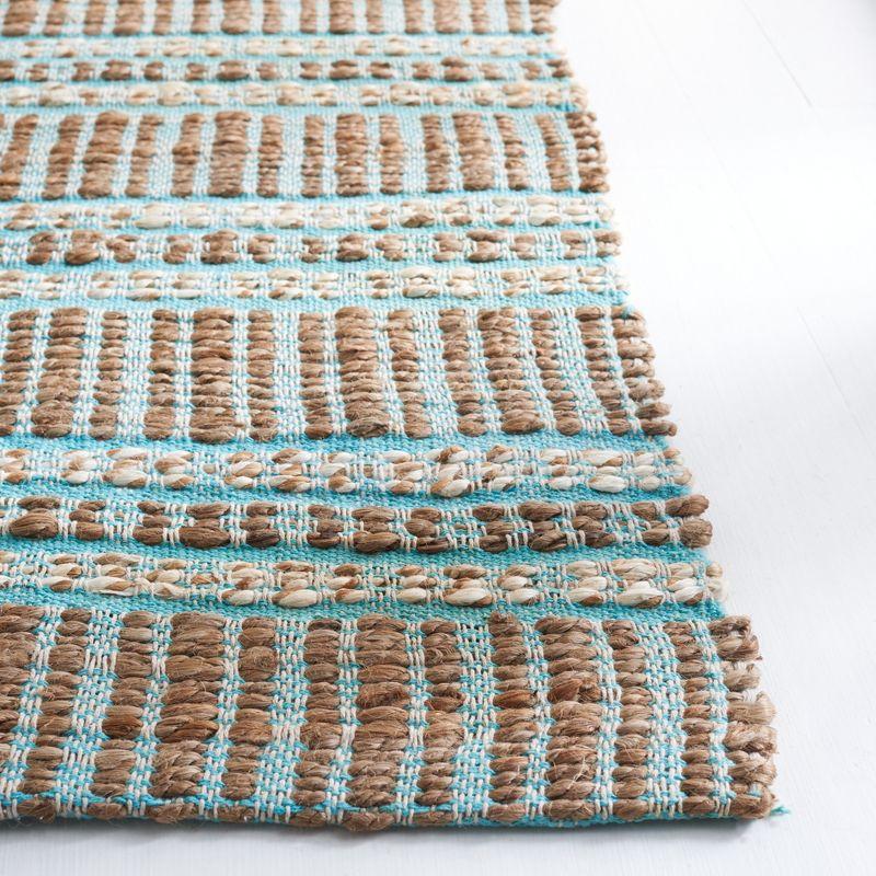 Natural Fiber NFB651 Power Loomed Area Rug - Teal/Natural - 5'x8' - Safavieh.