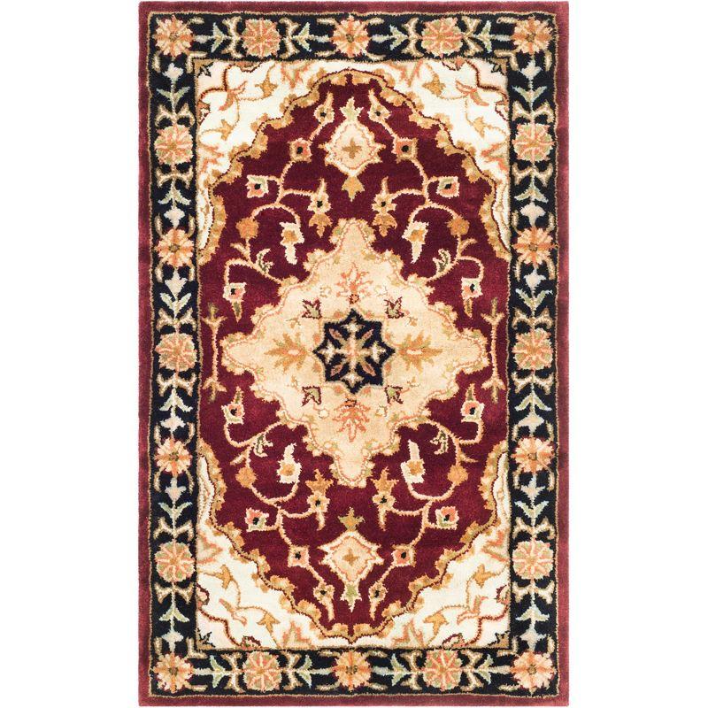 Heritage Red and Black Hand-Tufted Wool Area Rug