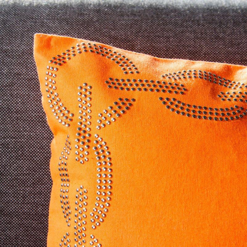 Safavieh Orange Embroidered Cotton Square Pillow Set