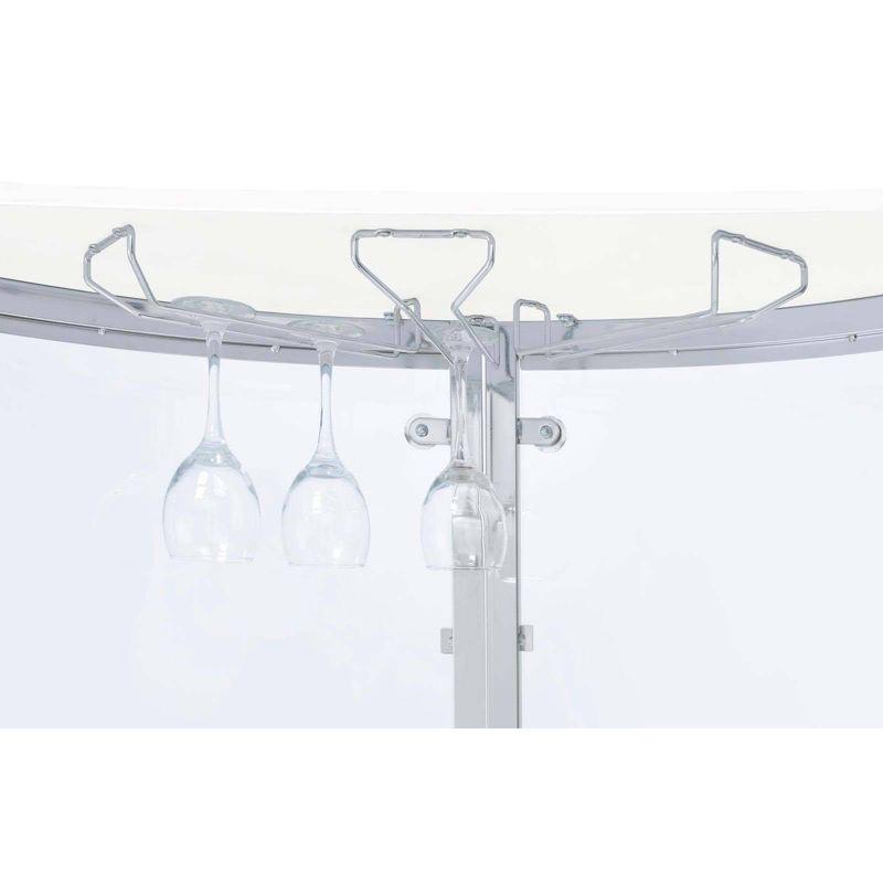 Coaster Amarillo Modern 2 Tier Home Bar Cabinet White/Chrome