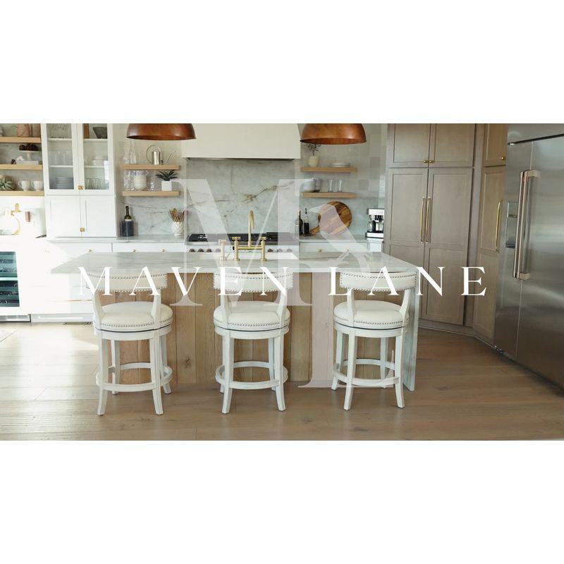 Maven Lane Alexander Counter Stool with Vegan Leather Upholstery