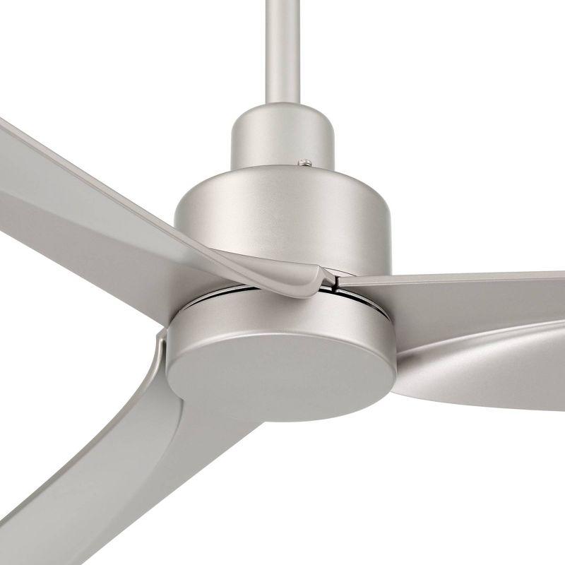 Casa Vieja 60" Sailplane Modern Industrial Indoor Outdoor Ceiling Fan 3 Blade Remote Control Silver Finish Bedroom Patio Living Room Damp Rated