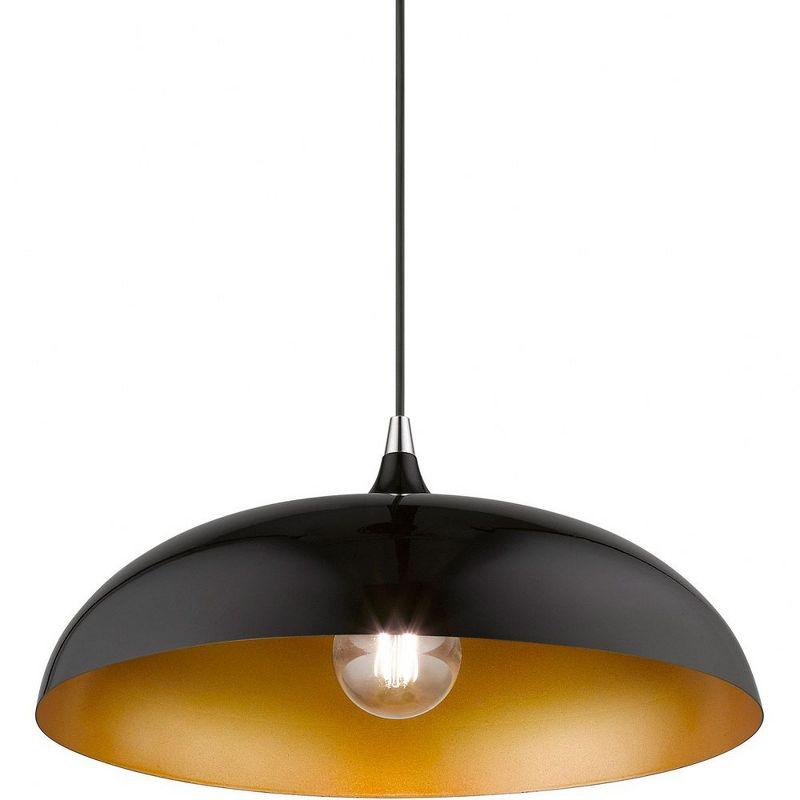 Livex Lighting Amador 1 - Light Pendant in  Shiny Black/Polished Chrome