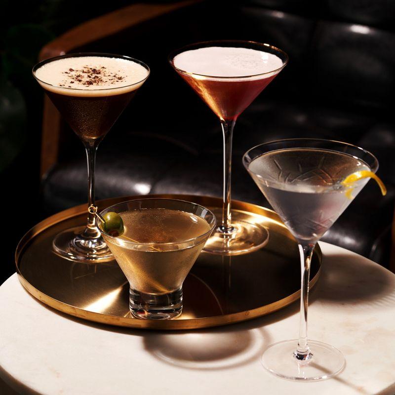 Viski Raye Heavy Base Crystal Stemless Martini Glasses