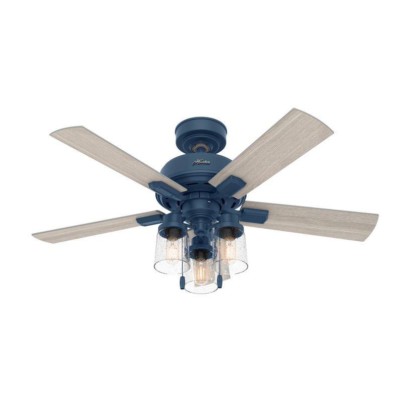 44" Hartland 5 - Blade Modern Farmhouse Indoor Ceiling Fan with Lights and Pull Chains