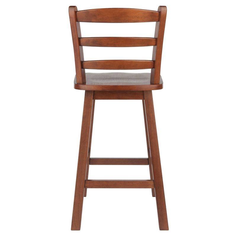 Scalera Ladder Back Swivel Seat Barstool Walnut - Winsome: Fixed Height, Wood Frame, 220lb Capacity