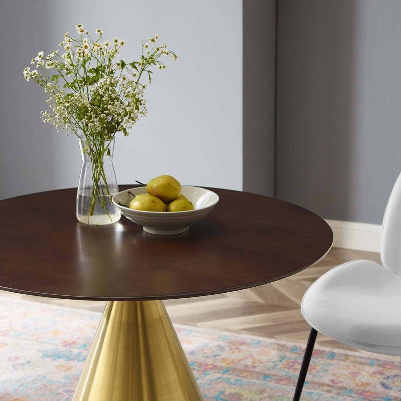 Tupelo Mid-Century Modern Round Cherry Walnut Dining Table