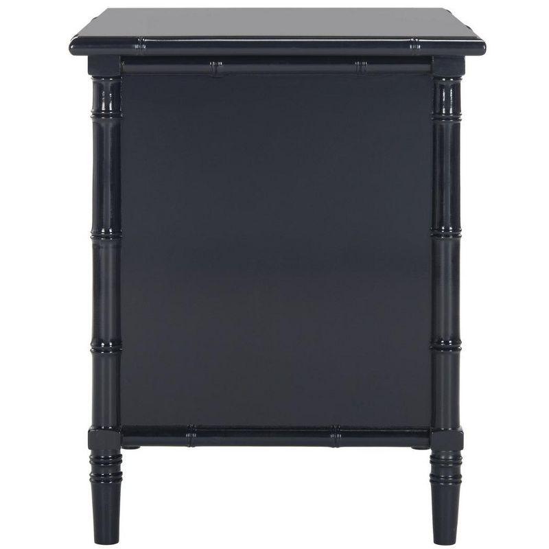 Mina 3 Drawer Nightstand - Navy Blue/Gold - Safavieh.