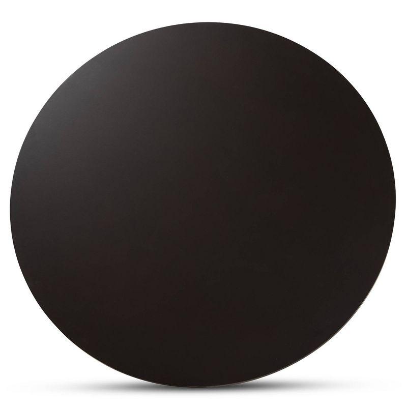 Baxton Studio 48" Kenji Wide Round Wood Dining Table Dark Brown: Seats Six, MDF Construction