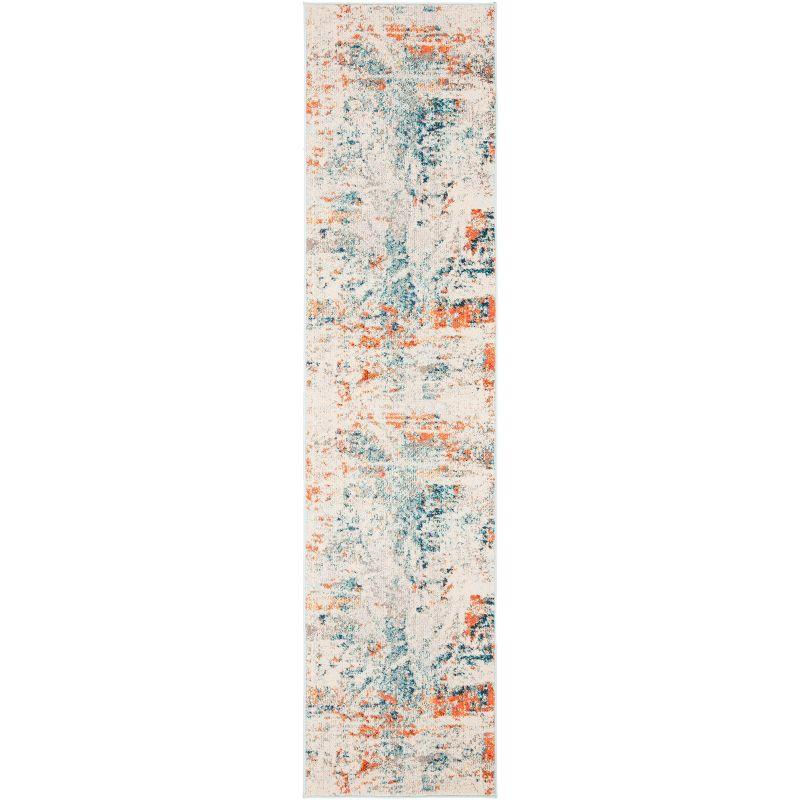 Metro-Mod Chic Orange Synthetic 2'2" x 6' Area Rug