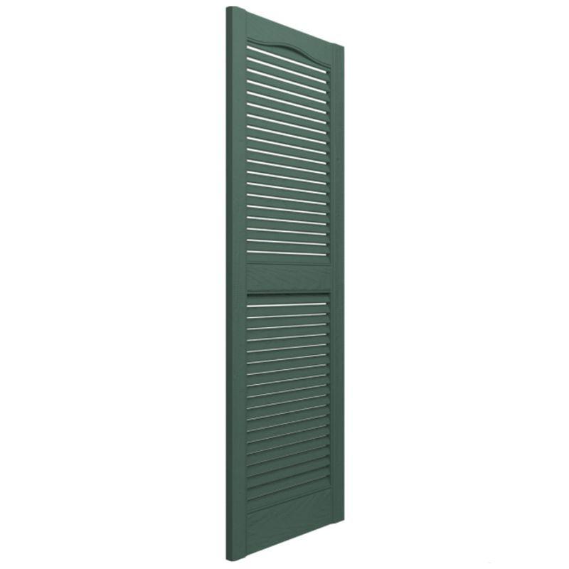 Plastic Development Group LSGRN1467 14 x 67 Inch Decorative Exterior Vinyl Plastic Louvered Window Shutters w/ Installation Kit & Instructions, Green