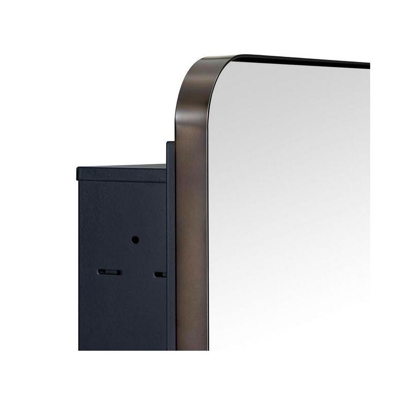 TEHOME Rounded Rectangular Metal Framed Recessed Bathroom Medicine Cabinet with Mirror