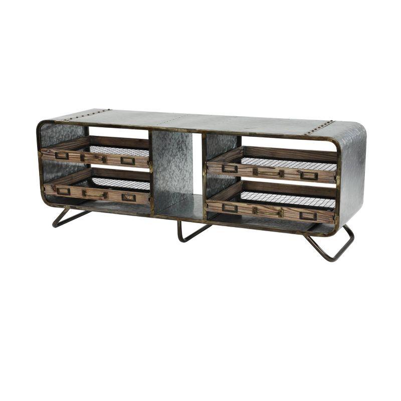 Industrial Storage Bench Gray - Olivia & May