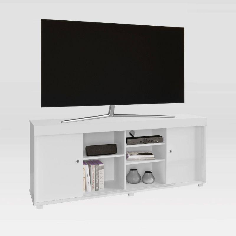 TV Stand for TVs up to 65" with Storage White - Techni Mobili: Modern Console, Open Shelves, Cable Management