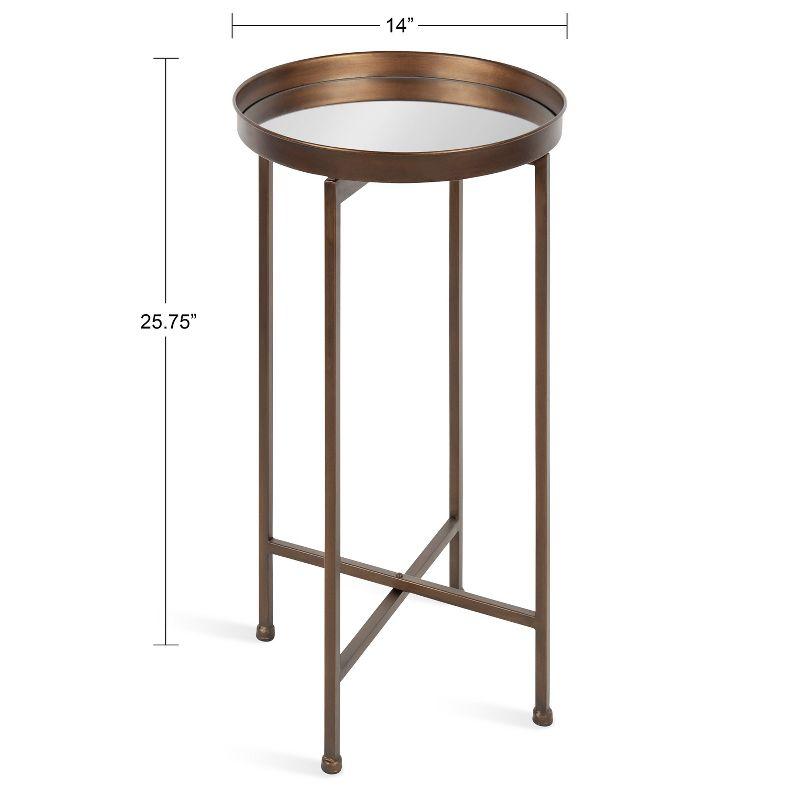 Kate and Laurel Celia Round Metal Foldable Tray Accent Table