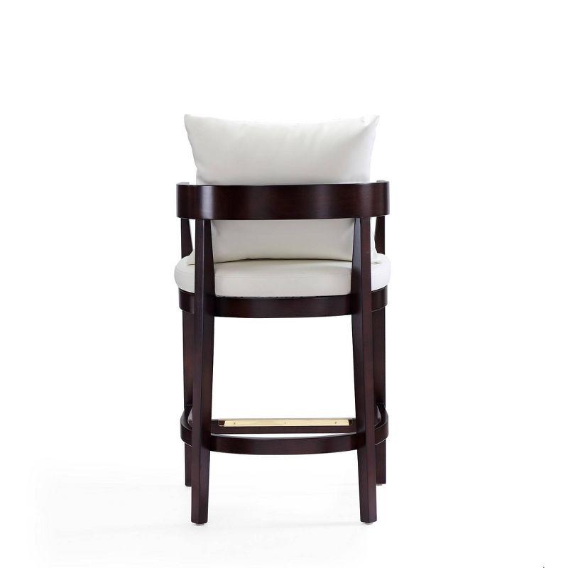Ritz Beech Wood Counter Height Barstool Ivory - Manhattan Comfort: Upholstered, Faux Leather, Beechwood Legs