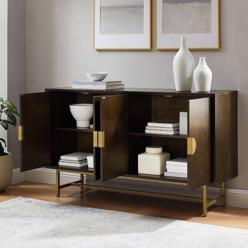 Blair Dark Brown and Gold Mid-Century Modern Sideboard