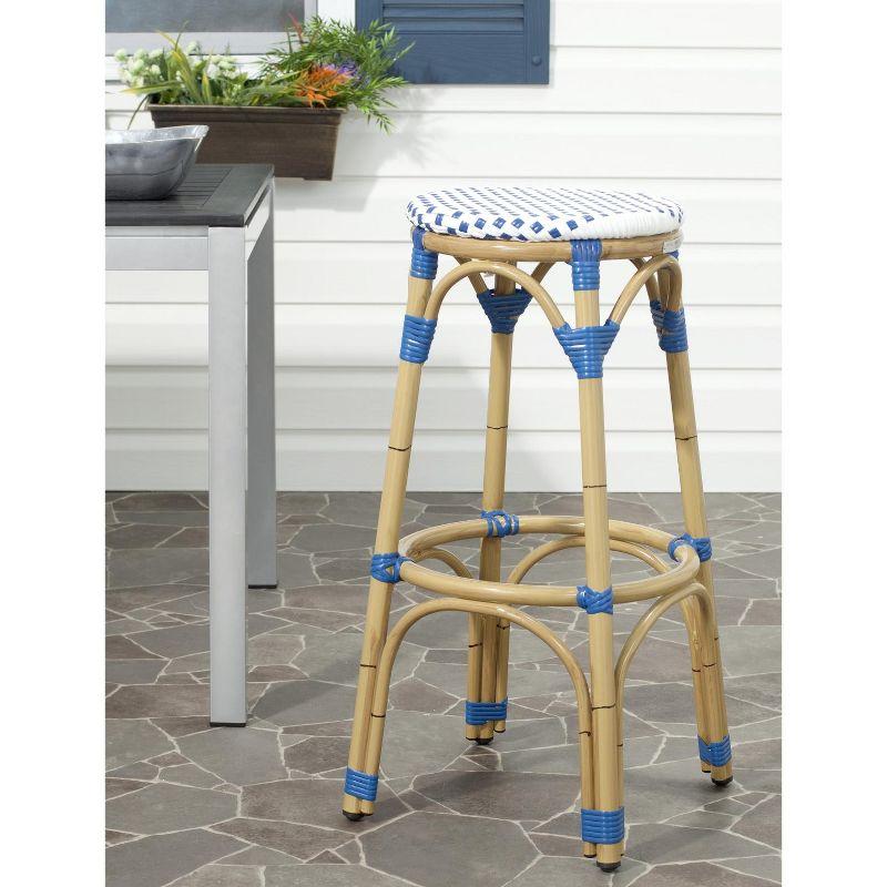 Kipnuk Barstool - Indoor/Outdoor - FOX5211 - Blue/White - Safavieh