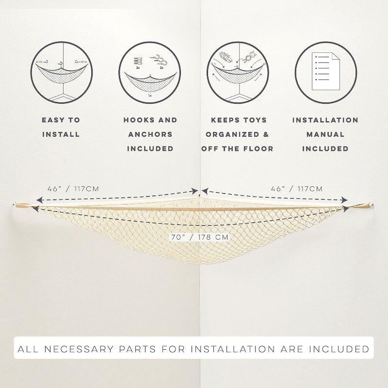 3 Sprouts 3 Sprouts - Toy Hammock for Stuffed Toys with Hooks - Beige