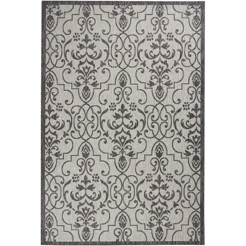 Nourison Garden Party GRD04 Indoor/outdoor Area Rug - Ivory/Charcoal 7' x 10'