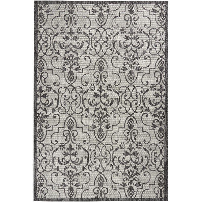 Country Side Ivory & Charcoal Flat Woven Synthetic Area Rug