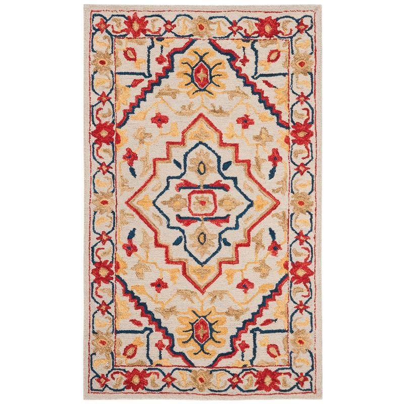 Aspen APN705 Hand Tufted Accent Rug - Ivory/Multi - 3'x5' - Safavieh.