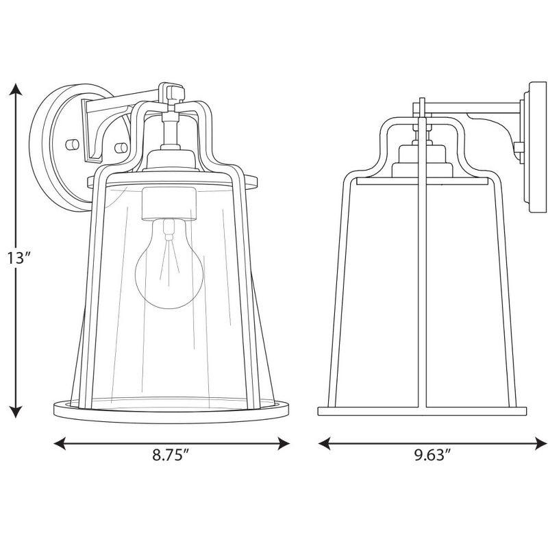 Progress Lighting Benton Harbor 1-Light Wall Lantern in Black with Clear Glass Shade