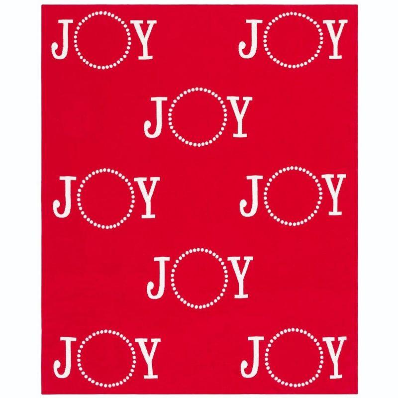 Joy To The World Throw - Redwhite - 50" X 60" - Safavieh.