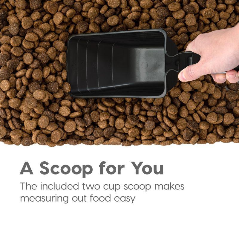 IRIS USA 30 lbs & 11 lbs Combo Airtight Dog Food Storage Container, Stackable Treat Box, 2-Cup Scoop, Casters, Keep Fresh, Easy Mobility, Black