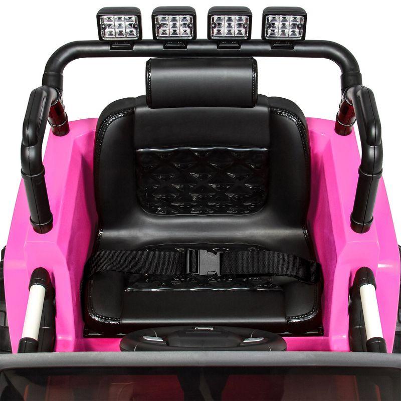 Best Choice Products 12V Kids Ride On Truck Car w/ Remote Control, Spring Suspension, Bluetooth, LED Lights - Pink