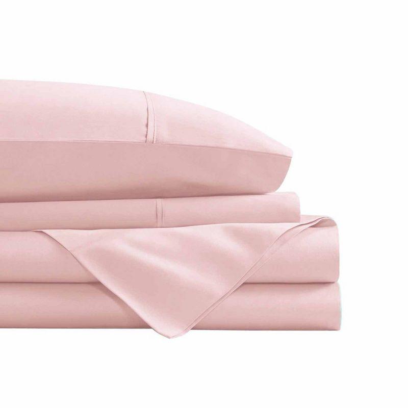 Swift Home | 4-Piece Solid Microfiber Sheet Set Blush Queen