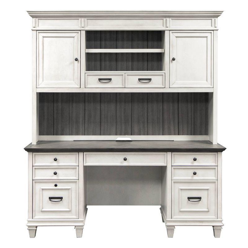 Hartford Hutch White - Martin Furniture: Vintage Finish, No Assembly, Office Hutch Tops