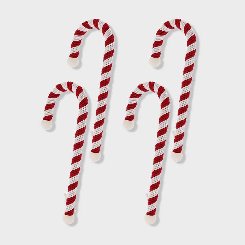 Large Red and White Candy Cane Stocking Holders Set