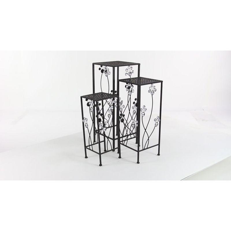 Set of 3 Modern Iron Square Plant Stands - Olivia & May