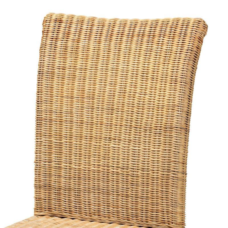 Shamara Natural Rattan and Mahogany Wood Dining Chair Walnut Brown - bali & pari