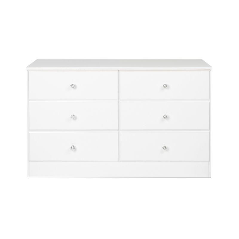 Crystal White Double Dresser with Extra Deep Drawers and Roller Glides