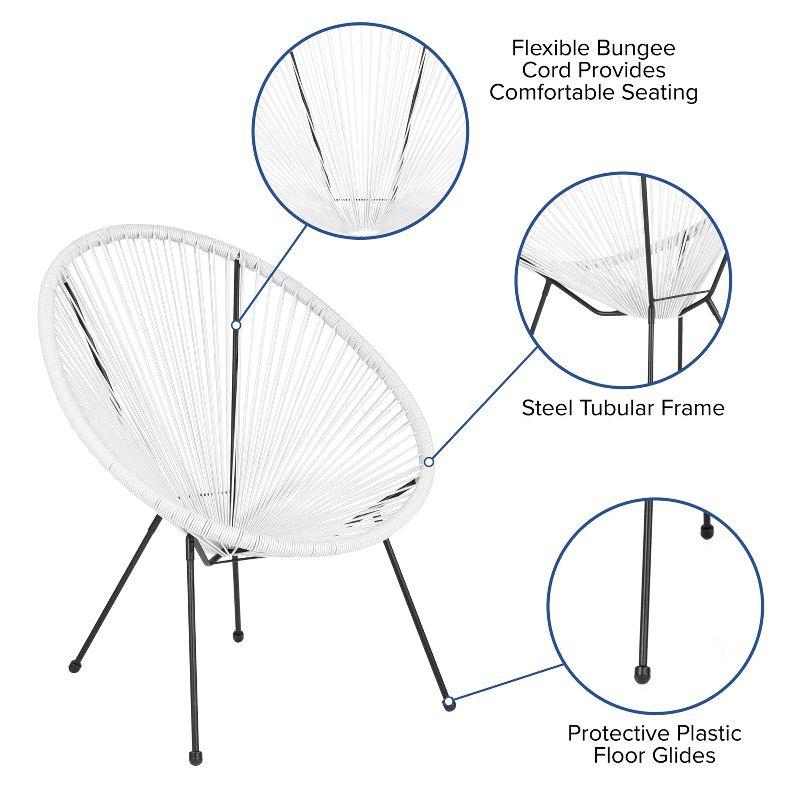 Flash Furniture Valencia Oval Comfort Series Take Ten White Papasan Lounge Chair