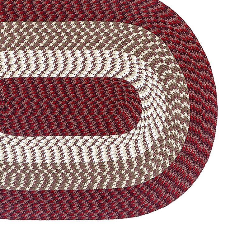 48" x 72" Alpine Collection Burgundy Stripe Reversible Indoor Area Utility Oval Rug - Better Trends