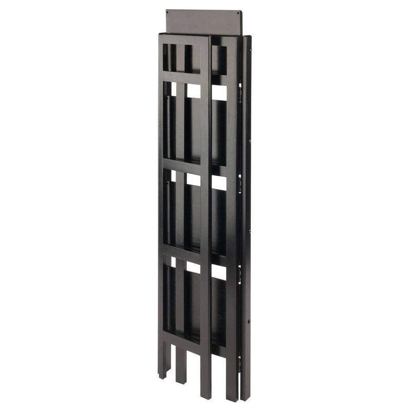 51.34" Black Solid Wood Folding Bookcase for Kids