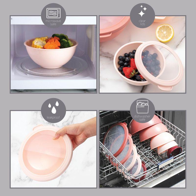 COOK WITH COLOR Mixing Bowls with Lids 12 Piece Set ROSE