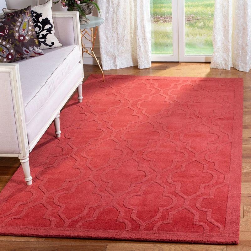 Hand-Tufted Red Wool 4' x 6' Rectangular Area Rug