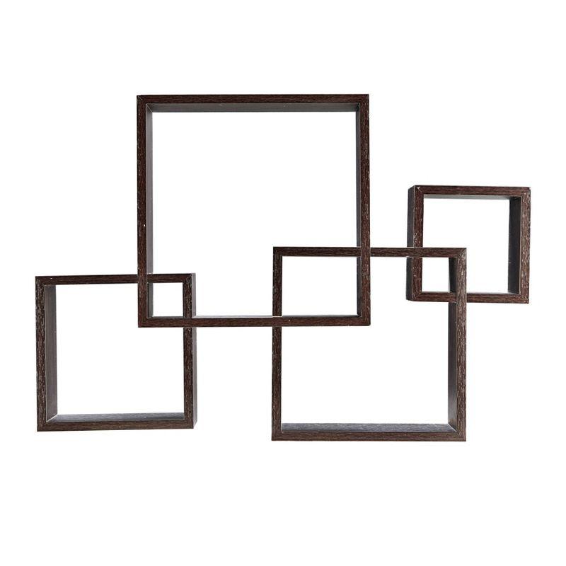 25.5" x 17.75" Intersecting Cube Wall Shelf Black - Danya B.: Modern Cubby Storage, Easy Install